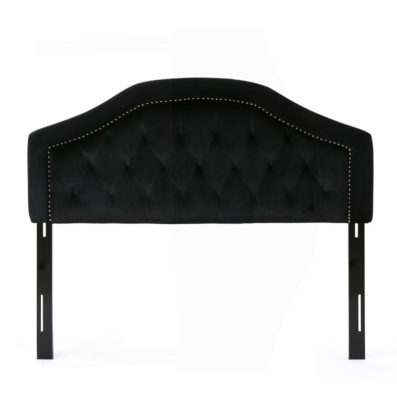 Tête de lit tapissier capitonnée de taille grand, tête de lit en bois massif avec pieds en métal durables, tête de lit grand à hauteur réglable avec garniture cloutée dans la chambre à coucher