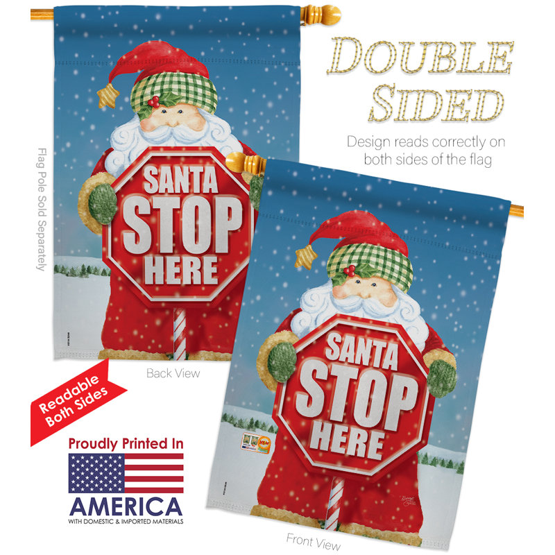 Double Sided 40'' H x 28'' W Polyester Christmas Flag Set