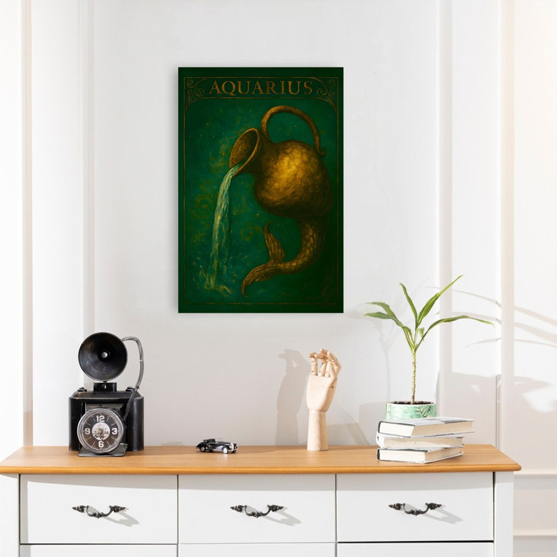 Aquarius Water Bearer Ethereal Mystical Abstract Landscape Nature Wall Art Print, 60.96cm H x 40.64cm W