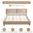 Luxury Beige Upholstered Platform Bed With Quilted Pillow-Style Headboard, Reinforced Frame, Clip-On Slat Support, No Box Spring Needed-1792841705