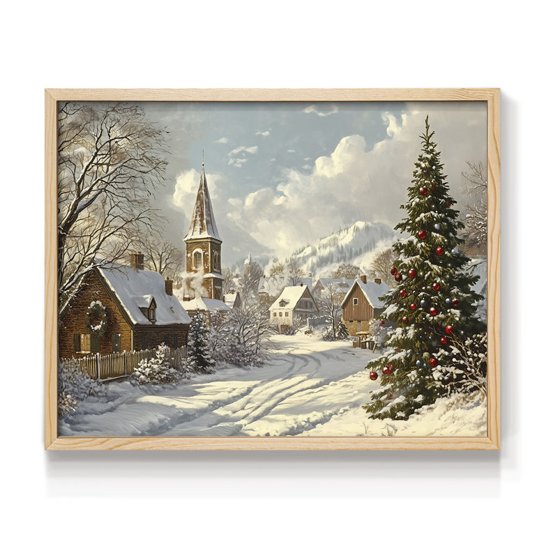 Chirstmas Art-CCCIII -Framed Print - Restickable, H 8 po x l 10 po, Naturel
