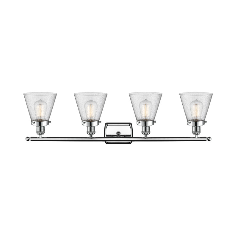 Éclairage pour salle de bain 4 lumières Harlean, Ampoule non incluse, Chrome poli