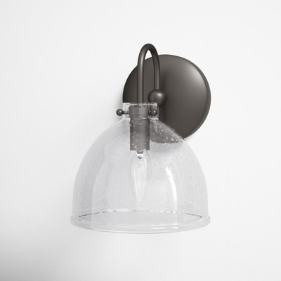 Dominick Single Light Glass Dimmable Armed Sconce