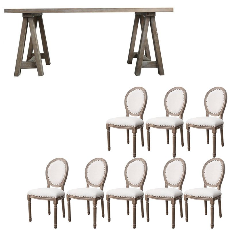 Ensemble de table simple en bois massif de style américain, H 29,5 po x L 86,6 po x l 39,3 po