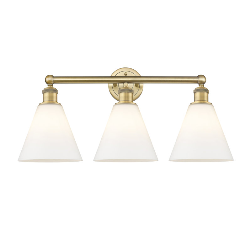 Beva 3 - Light Dimmable Vanity Light, Matte White, Brushed Brass
