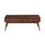 2 tables basses au fini brun, style rétro moderne, placage de noyer, mobilier de salon de style moderne avec 2 tiroirs,