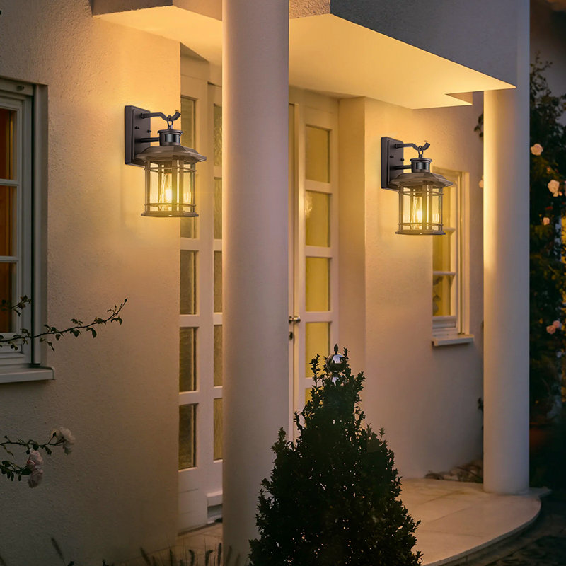 2 Packs Motion Sensor Outdoor Lights, Oil Rubbed Bronze Outdoor Light Fixture Sconce for House, Oil Rubbed Bronze