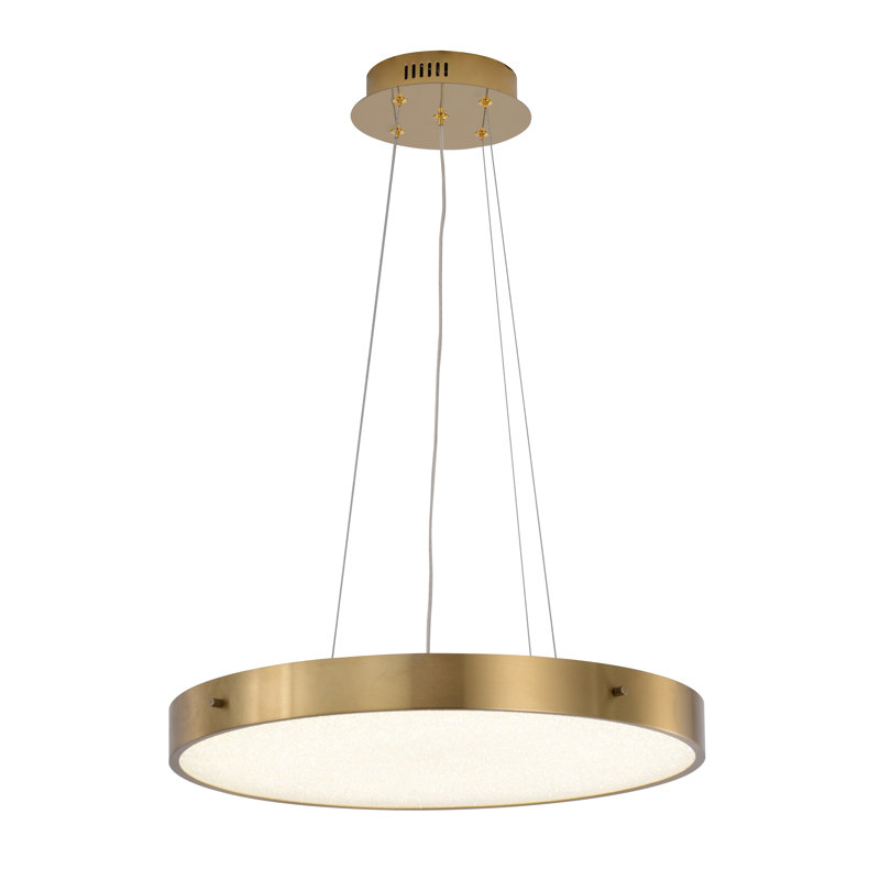 Lustre rond à DEL en laiton, Laiton