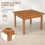 Table d'appoint carrée brune, table de cuisine, pieds en bois massif, 4 places assises