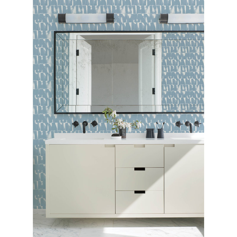 Bancroft Striped Wallpaper Roll, Blue
