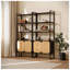 Bibliothèque avec rangement à portes d'armoire Natural Rattan