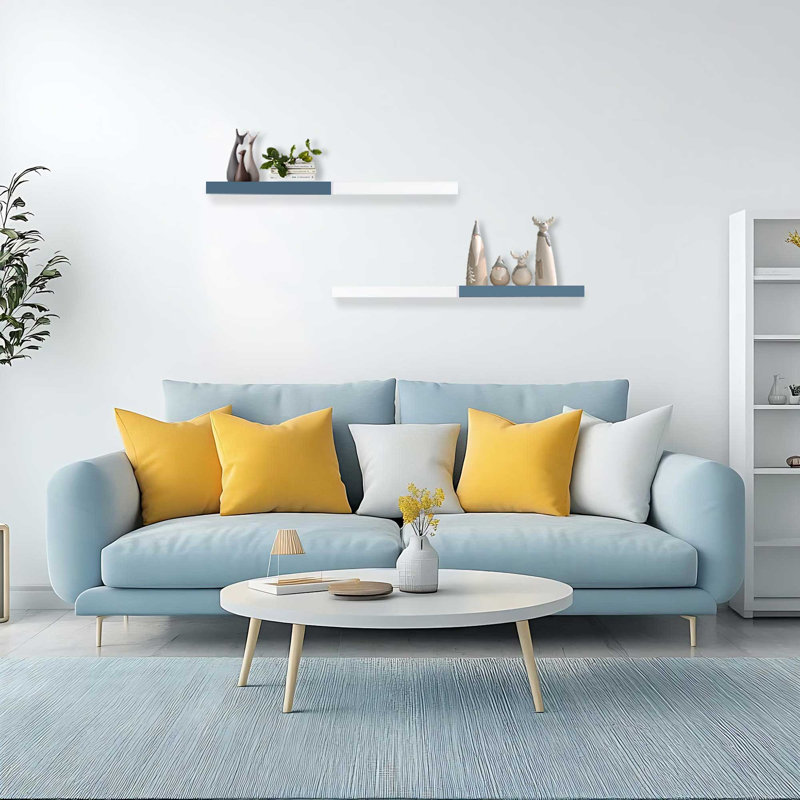 Ensemble de tablettes flottantes l 23,6 po, Blanc / Bleu