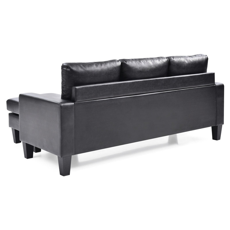 Chaise gracieuse noire - Glory Furniture G213-, support rembourré de mousse, matériau de housse en polyuréthane