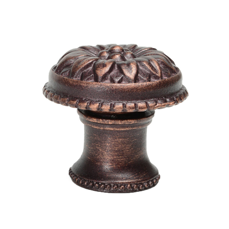 Acanthus large knob with flared foot Rosette stylein Oil Rub Bronze, Oil Rubbed Bronze