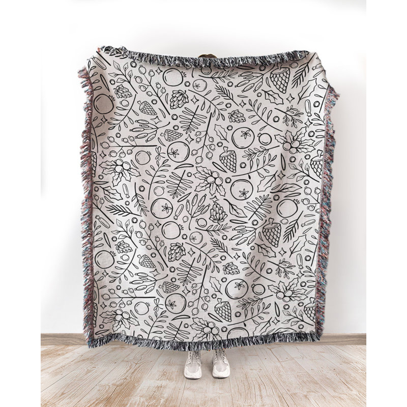 Hand Woven Throw Blanket, 60" W x 80" L