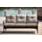 69.94 " W Straight Metal and Wicker Patio Sofa with Cushions