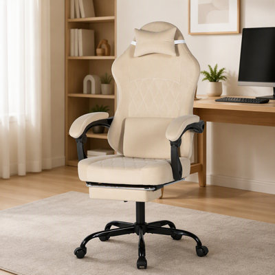 Fauteuil de jeu ergonomique avec fonction de massage lombaire et d'inclinaison