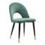 Ensemble de deux chaises d'appoint à dossier ouvert en velours vert et noir-472800610