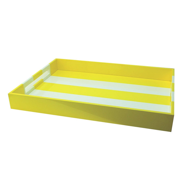 Yellow Lemon High Gloss Lacquer Rectangle Tray