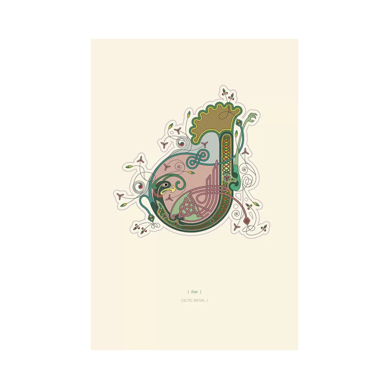 J Celtic Initial by Thoth Adan - Wrapped Canvas Print, 152.5 cm H x 101.5 cm W