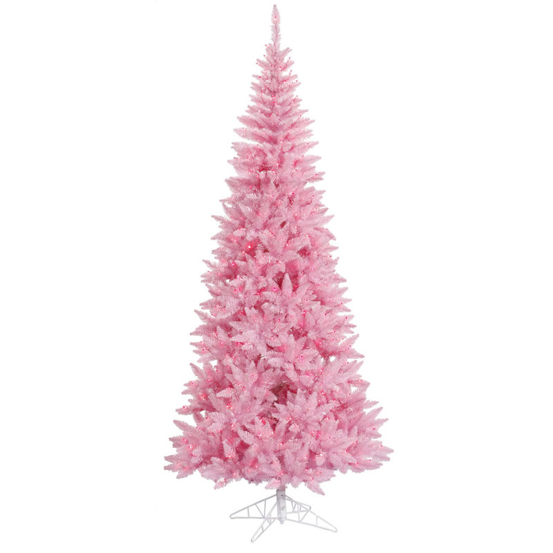 Sapin de Noël artificiel rose, 9 pi