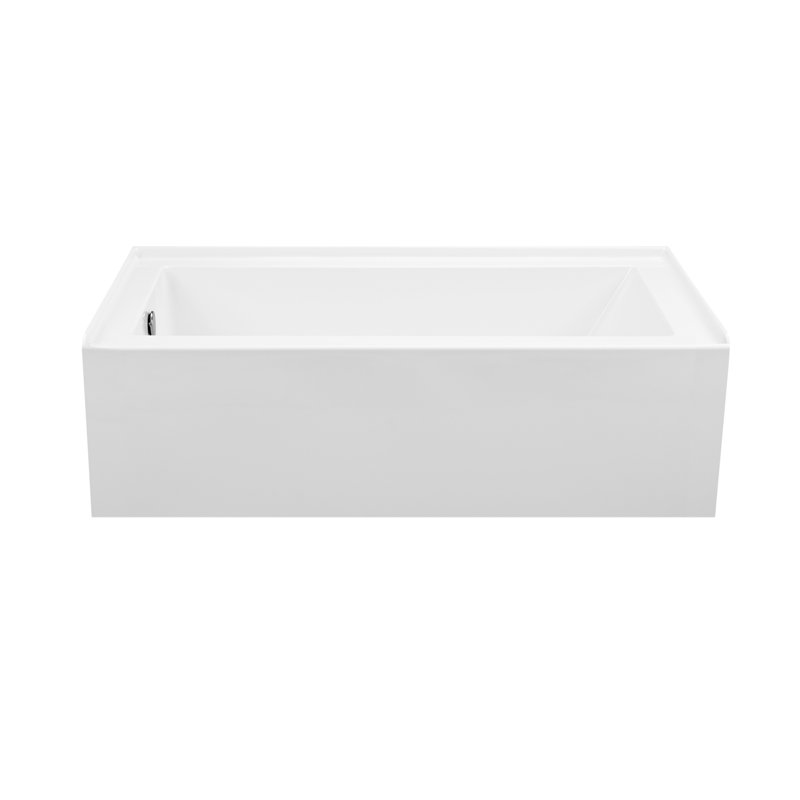 MTI Solutions 60" Alcove Air Bathtub, White, Left