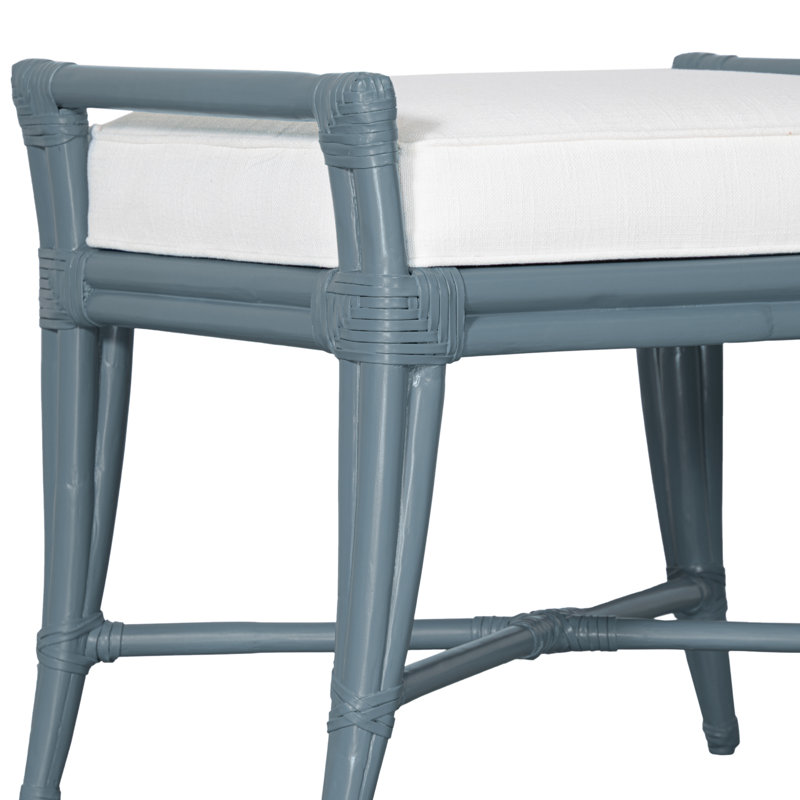 Malacca Upholstered Bench, Regatta Blue