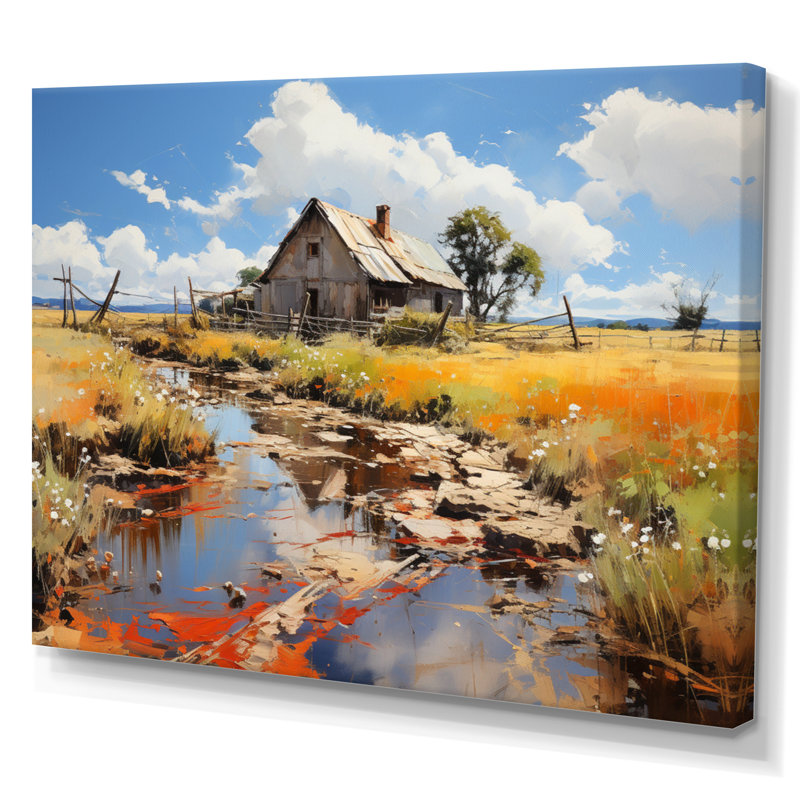 Markisa Farmhouse Expressive Countryside I - Imprimé, H 34 po x l 44 po x P 1,5 po, Toile tendue