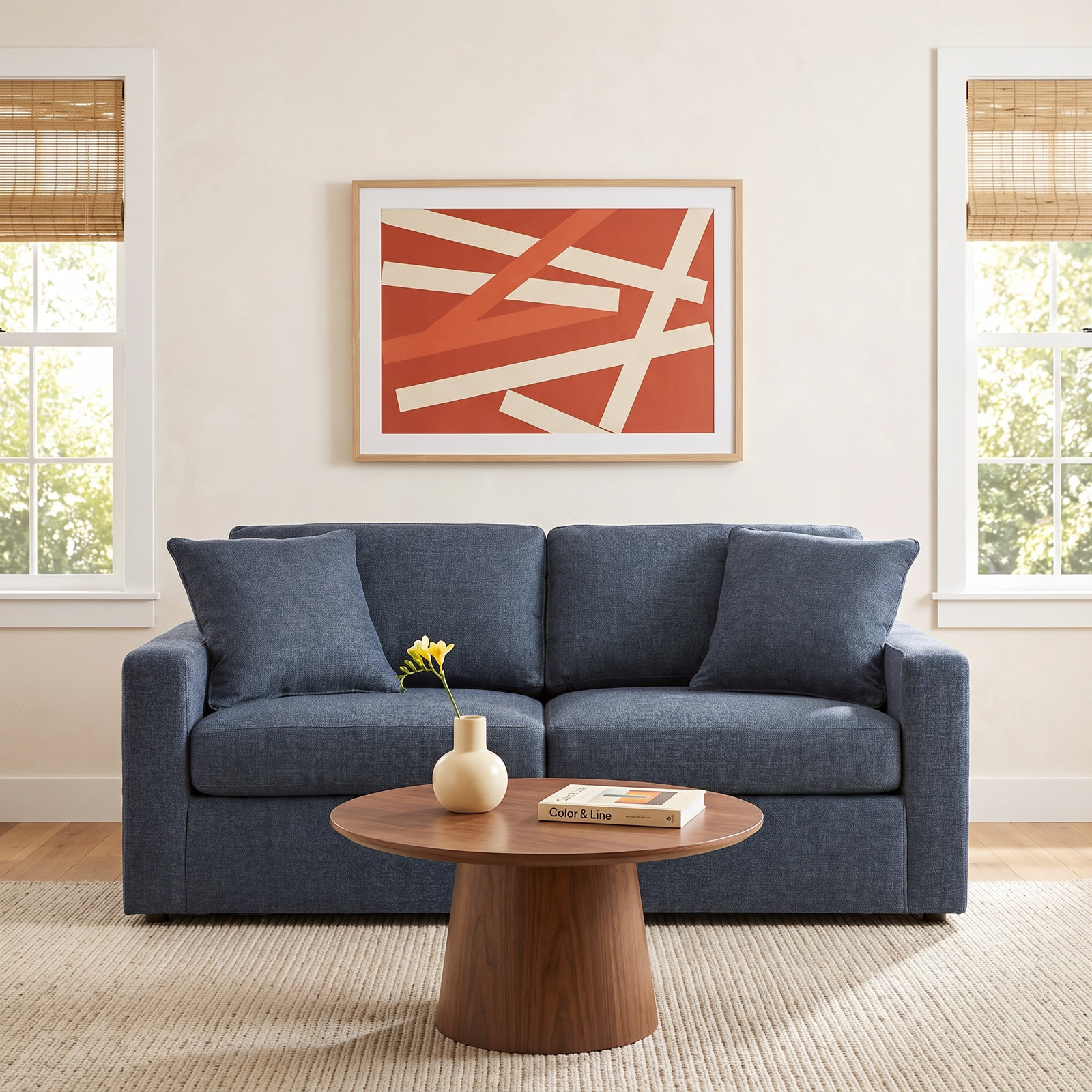 76" Modular Loveseat, Blue