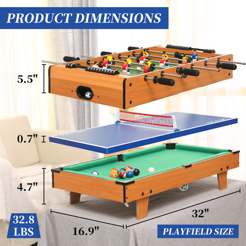 TALLO 32 po 4-en-1 tables de jeu multi-conversion