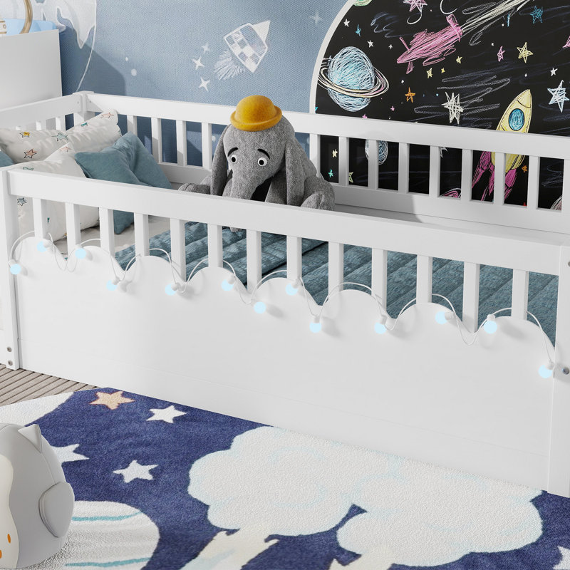Structure de lit Montessori, Blanc, Simple