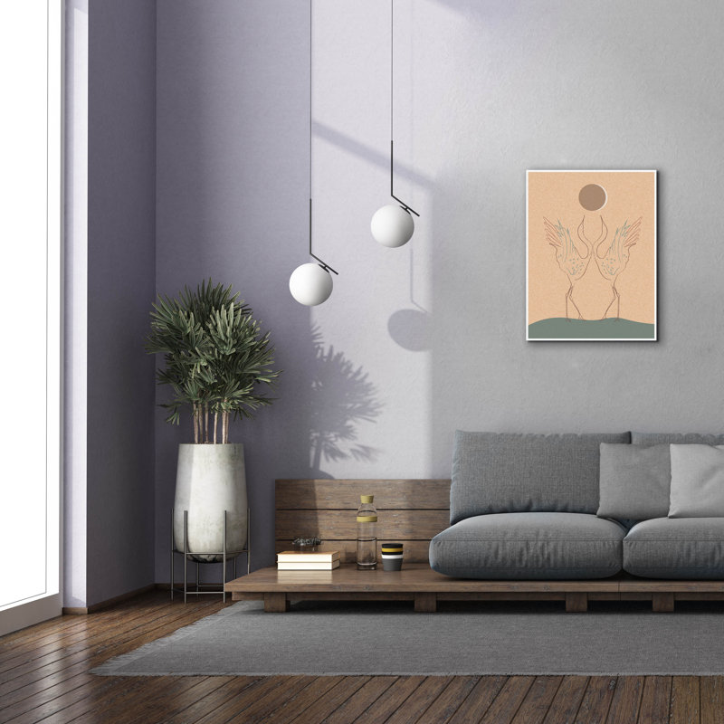  «Japanese Art Two Cranes With Moon» par Sabrina Balbuena, art mural sur toile, 26 po x 34 po, H 34 po x l 26 po