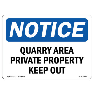 Signe de la propriété privée «Danger Quarry»