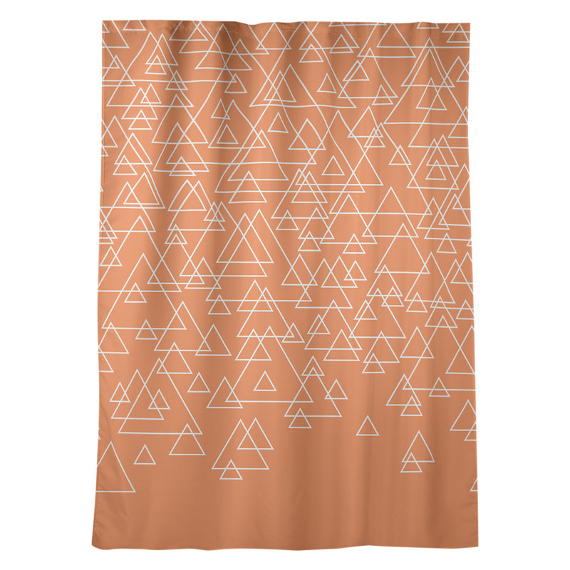 Panneau de rideau simple avec passe-tringle en triangle dispersé Kitterman, Orange / blanc