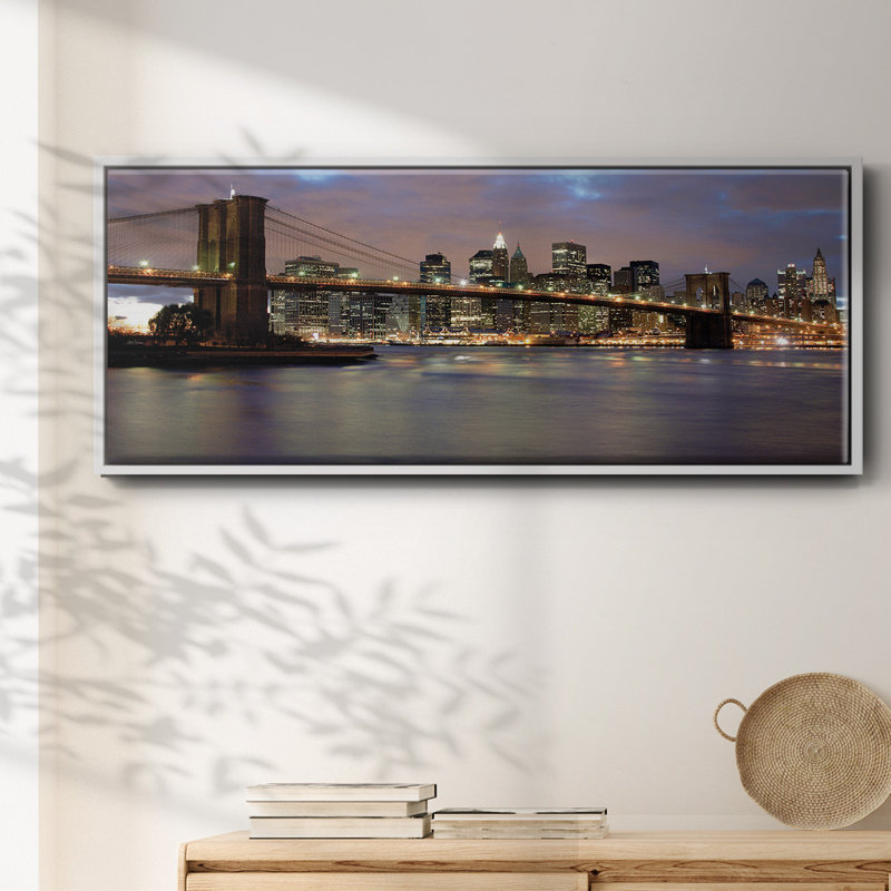 Night View- Framed Canvas, 12" H x 30" W