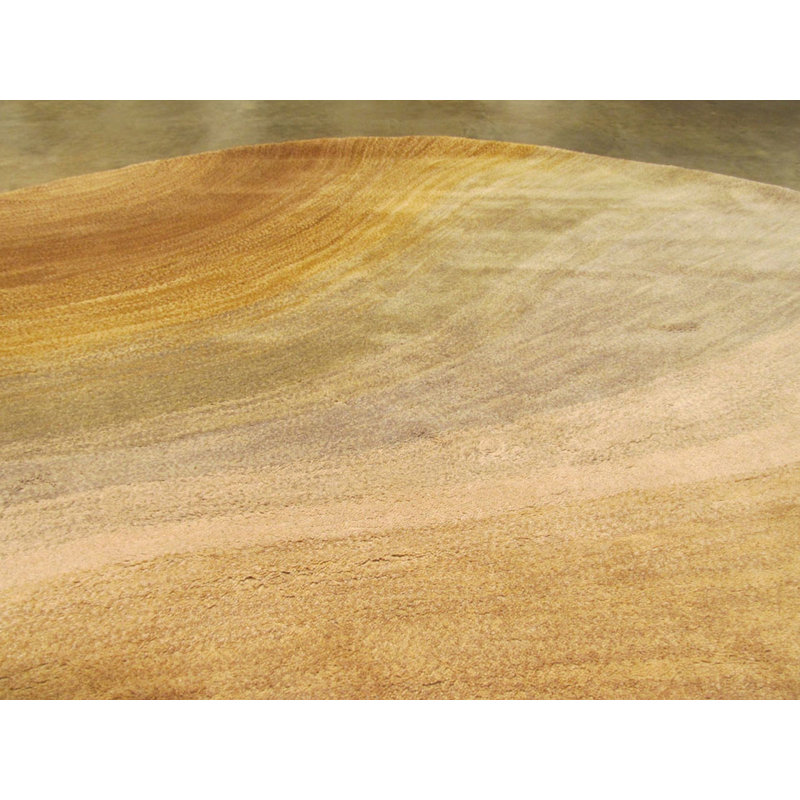 Tapis de zone dorée touffeté à la main, Rond 4 pi