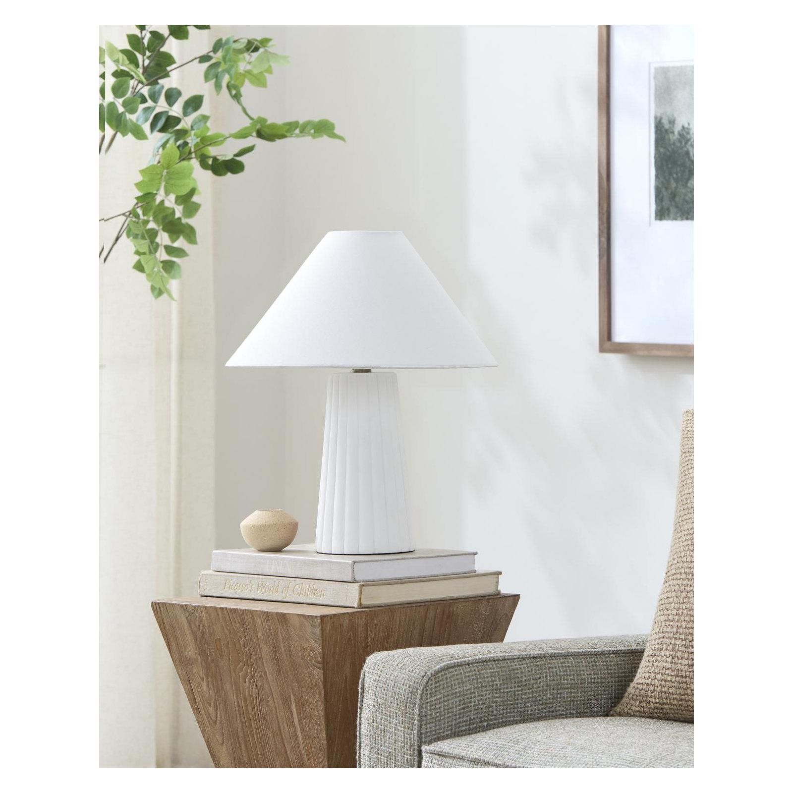 Burkhalter Table Lamp, White