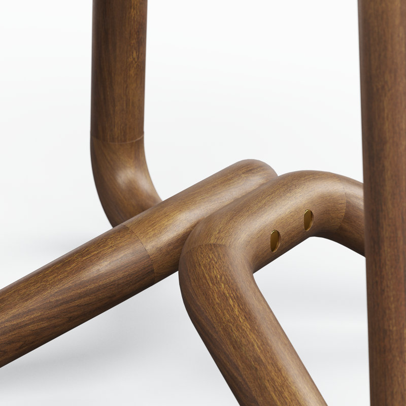 Loop Accent Stool, Noodles Natural/Nozes/Caramel