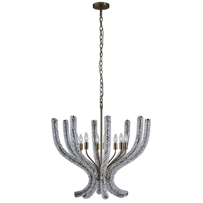Lustre corail doré brossé 8 LT Kalco, Argent
