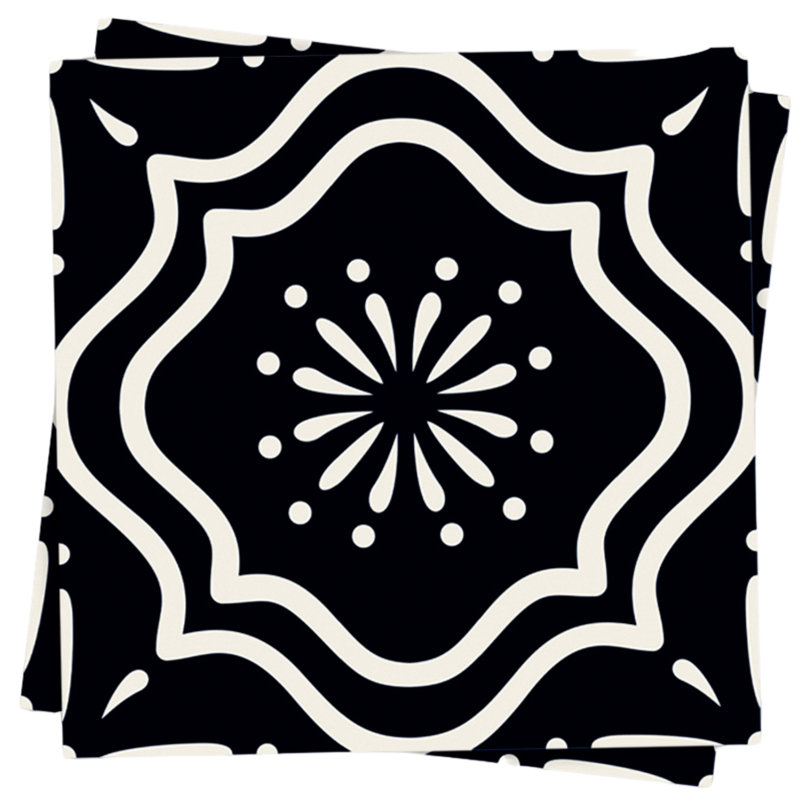 Carreau de mosaïque auto-adhésif en vinyle 7 po x 7 po, Noir