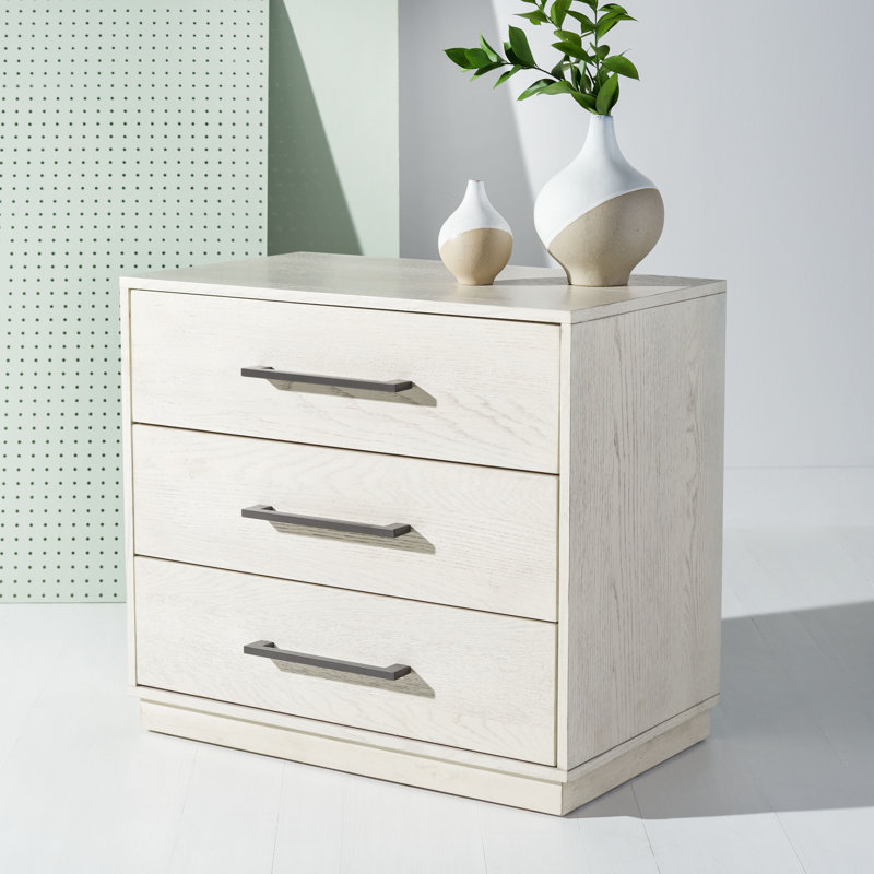 Commode 3 tiroirs Vuxx, Blanc délavé