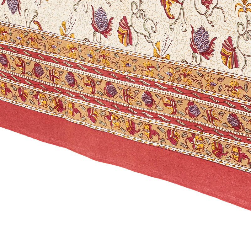 Clowe Tablecloth, 90" Square, Red/White