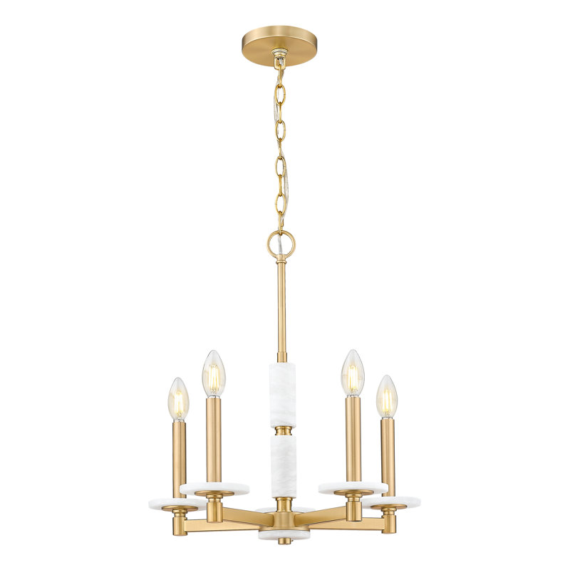Lustre moderne Kaden, Doré, H 20,5 po x l 18 po x P 18 po, 5 lumières