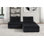 Canapé modulaire en velours noir 3 pièces Aveline