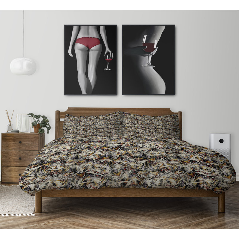 Polyester Bedding Set, King Duvet Cover + 2 King Pillowcases