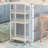 Laundry Storage Cart On Wheels And Wood Table Top Mobile Shelving Unit