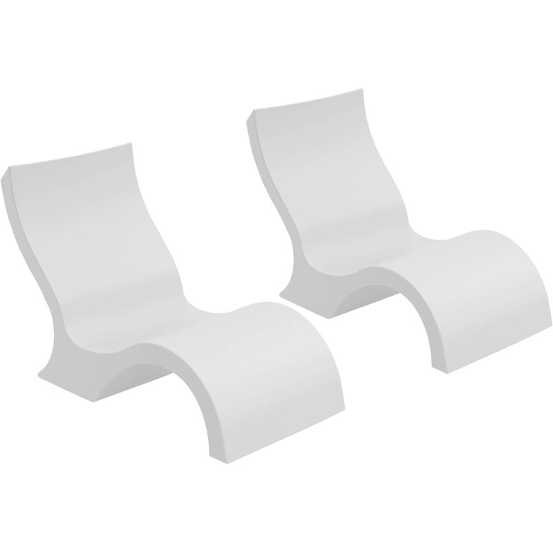Fauteuil à dossier bas Ledge, Blanc