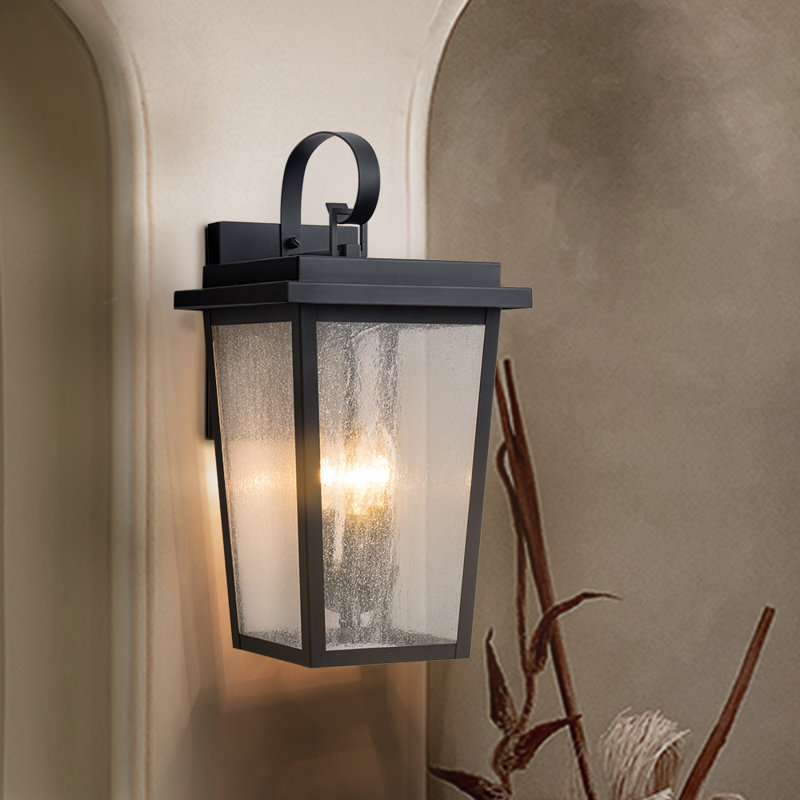 18 Inch Large Outdoor Wall Light With Seeded Glass