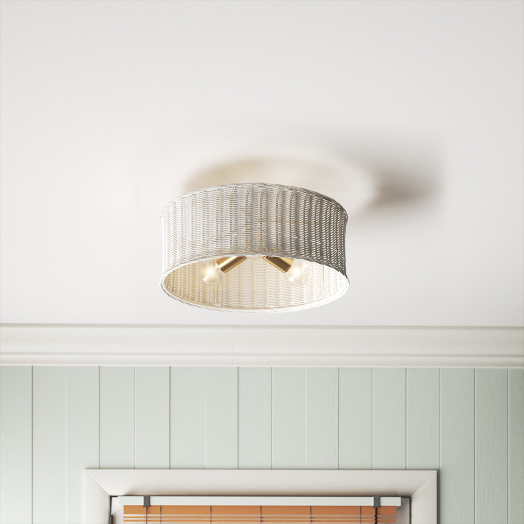 Cuthmore Wicker Semi Flush Mount Sand & Stable™ Shade 