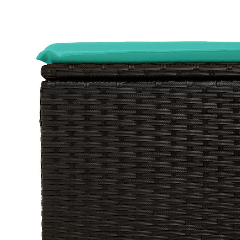  Ensemble de canapé de patio 9 pièces avec coussins en rotin de polyester noir